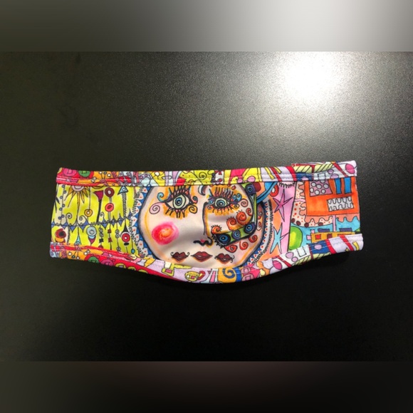 NWOT Designer Multicoloured Infinity Scarf and Headband by Manitoba Artist - Picture 8 of 12